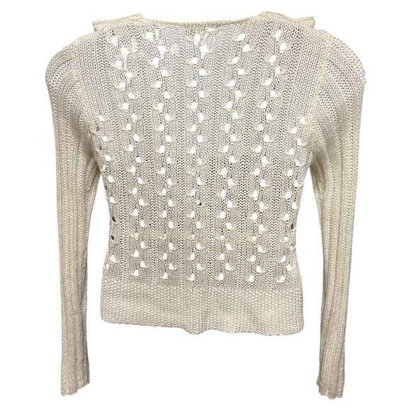 Cartise Cropped Cardigan Boutique Style Sweater Wrap Knit Juniors Large Ruffle - Picture 3 of 14